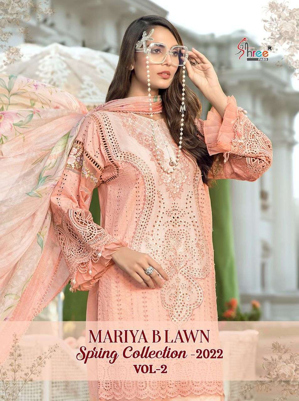 MARIYA B LAWN SPRING COLLECTION-2022 VOL-2 BY SHREE FABS 2124 TO 2131 SERIES COTTON DRESSES