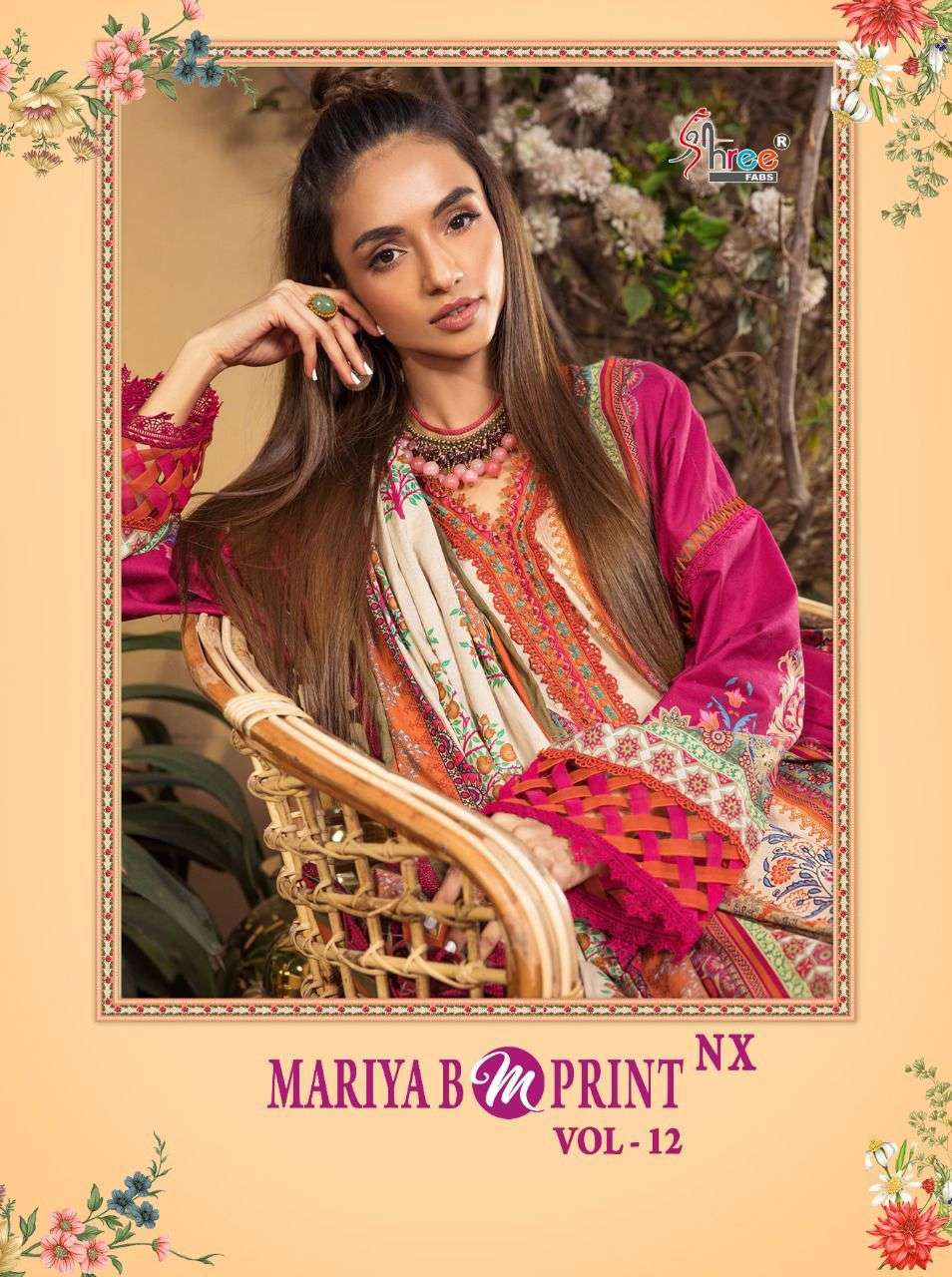 MARIYA B M PRINT VOL-12 NX BY SHREE FABS PAKISTANI COTTON DRESSES