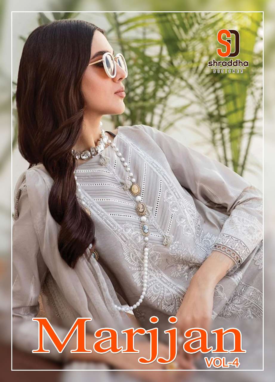 MARJJAN VOL-4 BY SHRADDHA DESIGNER 4001 TO 4006 SERIES LAWN COTTON DRESSES