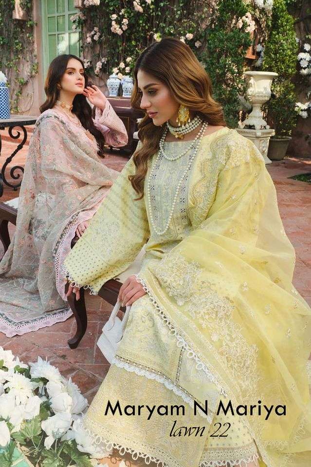 MARYAM N MARIYA LAWN VOL-22 BY DEEPSY SUITS 1541 TO 1544 SERIES COTTON EMBROIDERED DRESSES