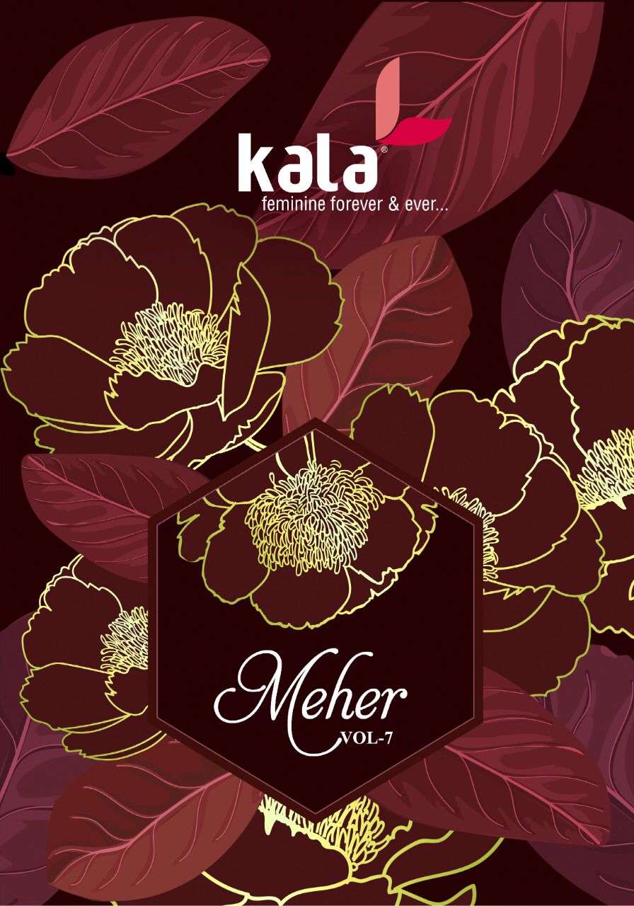 MEHER VOL-7 BY KALA 3801 TO 3812 SERIES COTTON PRINTED DRESSES