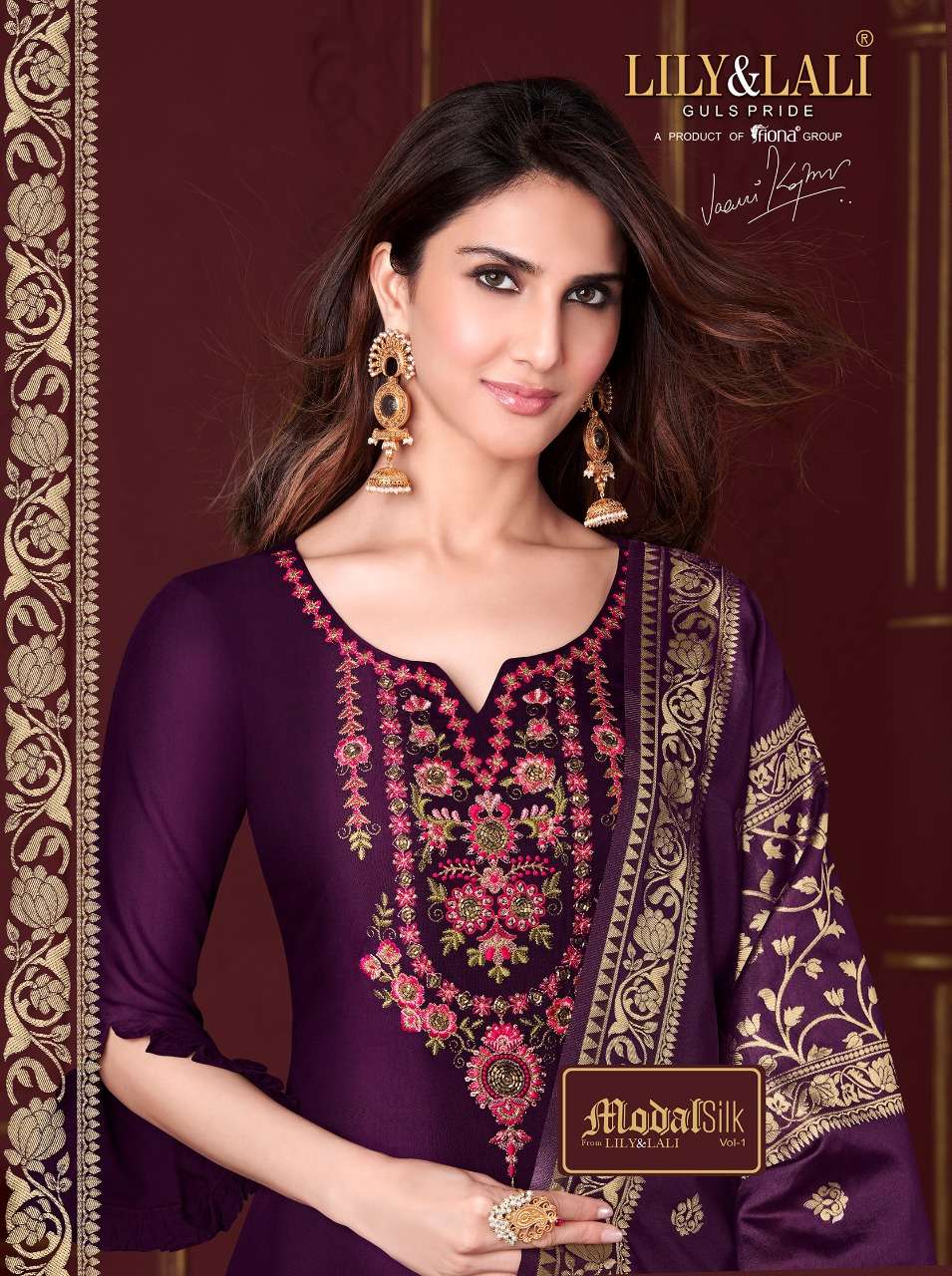 MODAL SILK BY LILY & LALI 8041 TO 8048 SERIES DESIGNER SILK STITCHED DRESSES