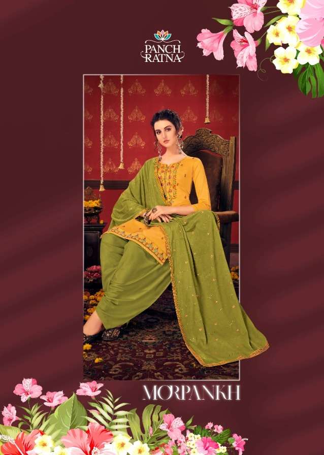 MORPANKH BY PANCH RATNA 11851 TO 11855 SERIES DESIGNER SILK DRESSES