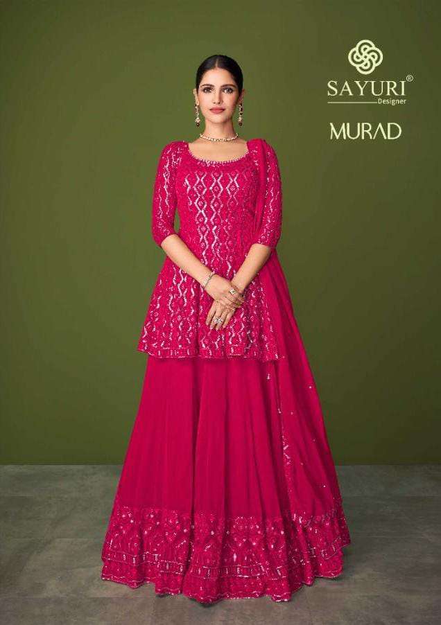 MURAD BY SAYURI 148-A TO 148-E SERIES REAL GEORGETTE EMBROIDERED DRESSES