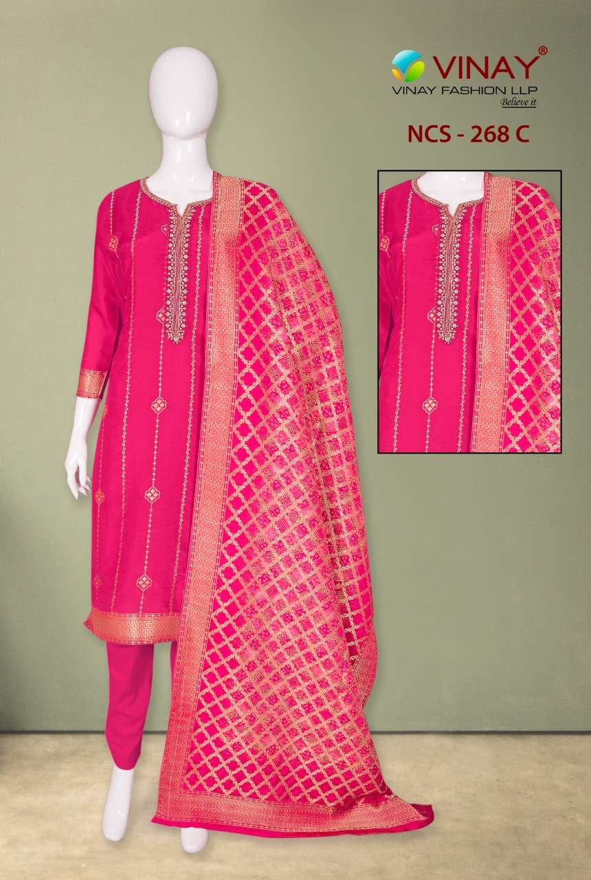 NCS-268 BY VINAY FASHION 268-A TO 268-C SERIES DOLA JACQUARD DRESSES