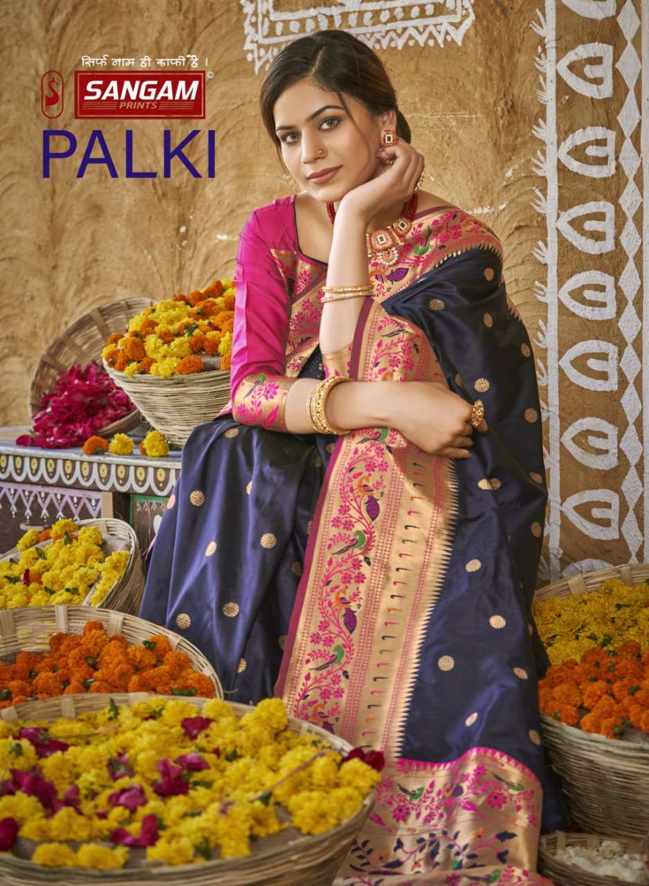 PALKI BY SANGAM PRINTS 21001 TO 21006 SERIES DESIGNER SILK SAREES