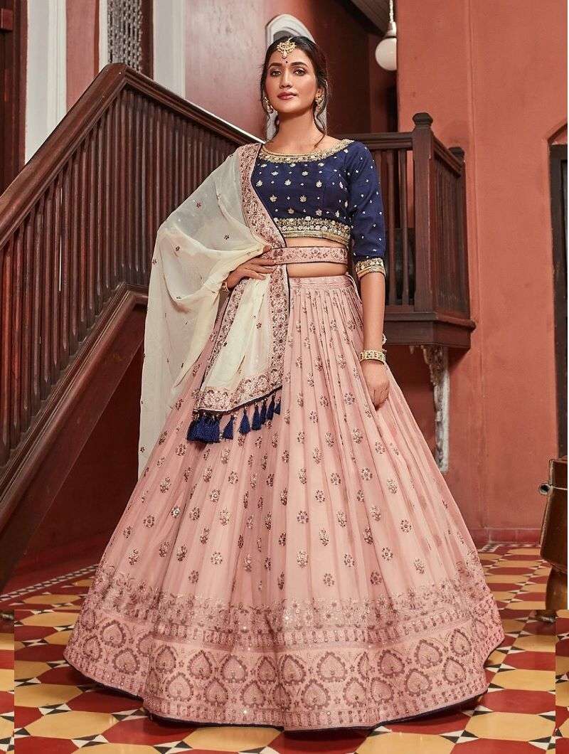 PANGHAT VOL-3 BY ASLIWHOLESALE 1009 TO 1012 SERIES GEORGETTE LEHENGAS