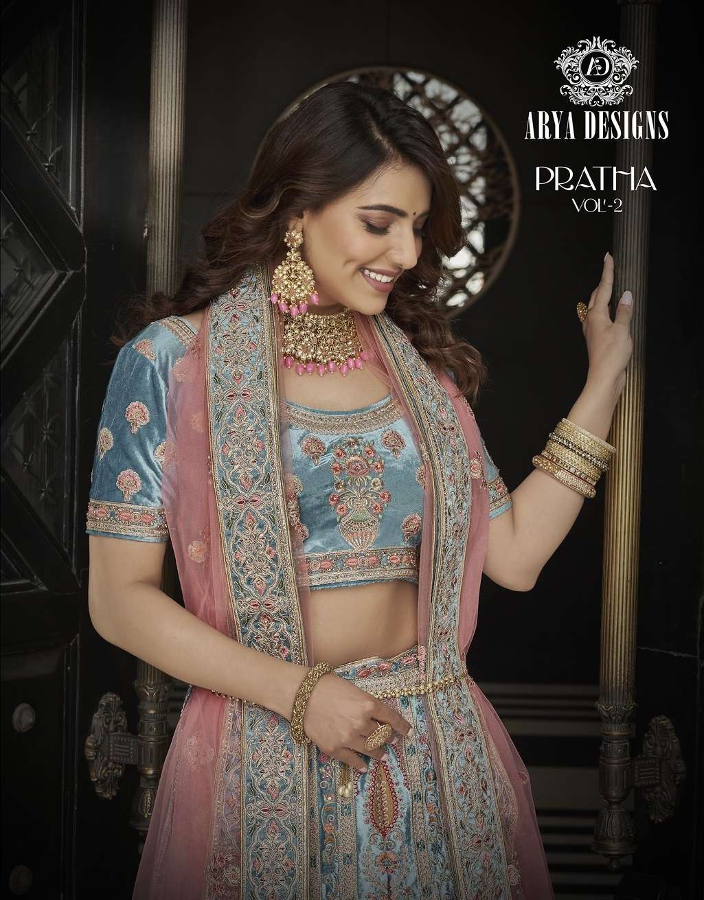 PRATHA VOL-2 BY ARYA DESIGNS 9601 TO 9606 SERIES HEAVY VELVET LEHENGAS