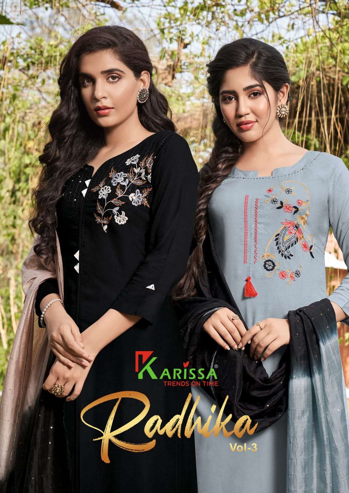 RADHIKA VOL-3 BY KARISSA 3001 TO 3006 SERIES DESIGNER RAYON DRESSES