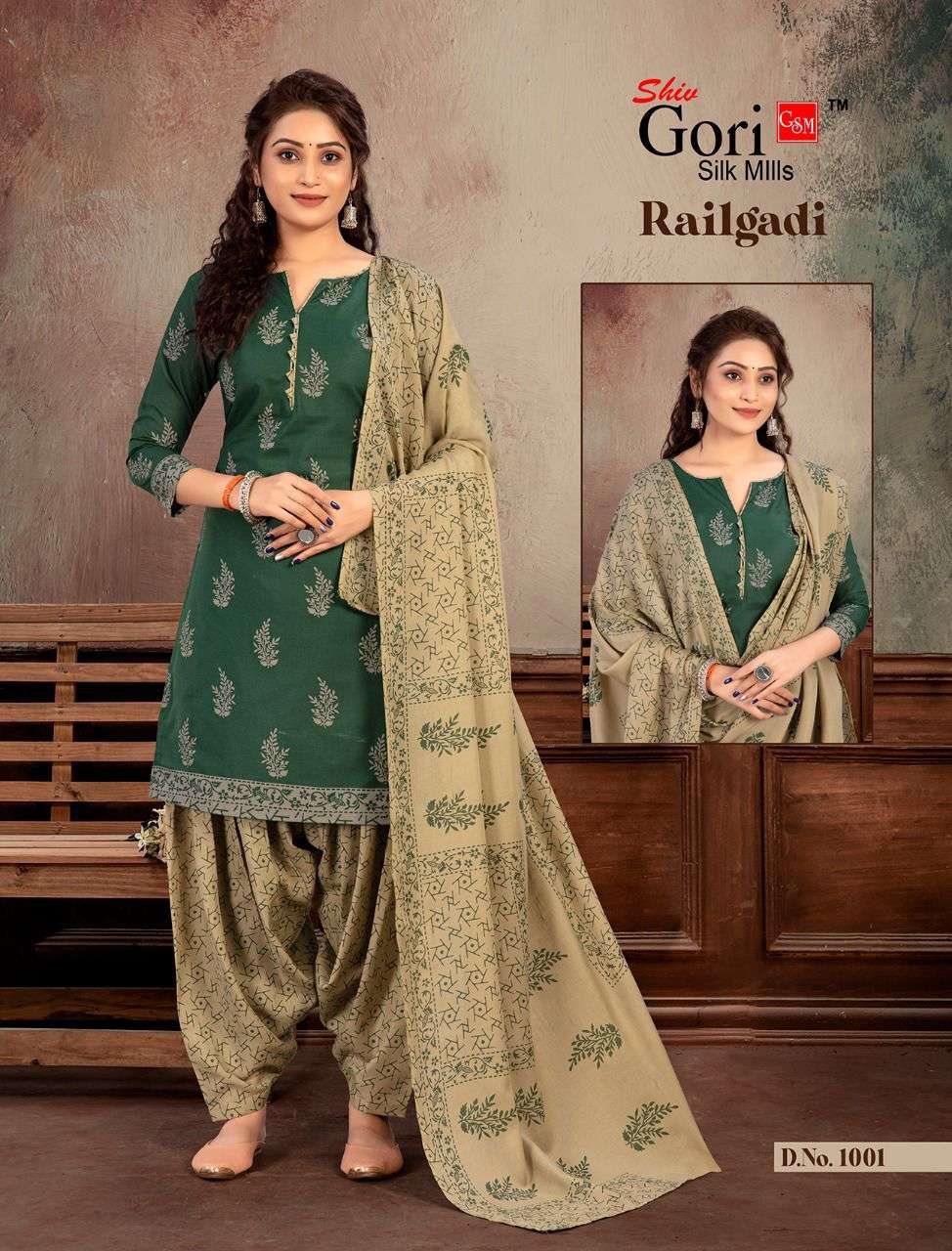 RAILGADI BY SHIV GORI SILK MILLS 1001 TO 1008 SERIES COTTON DRESSES