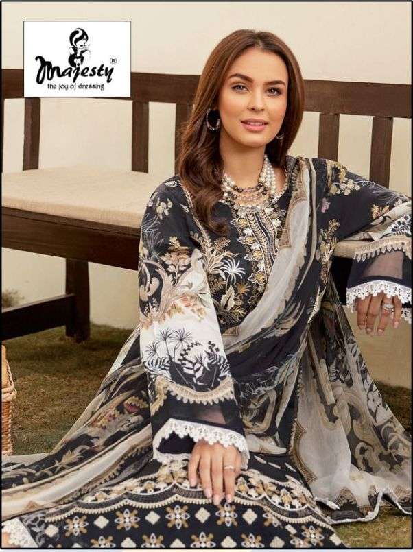 RAMSHA LUXURY LAWN COLLECTION BY MAJESTY 3001 TO 3006 SERIES DESIGNER COTTON EMBROIDERED DRESSES