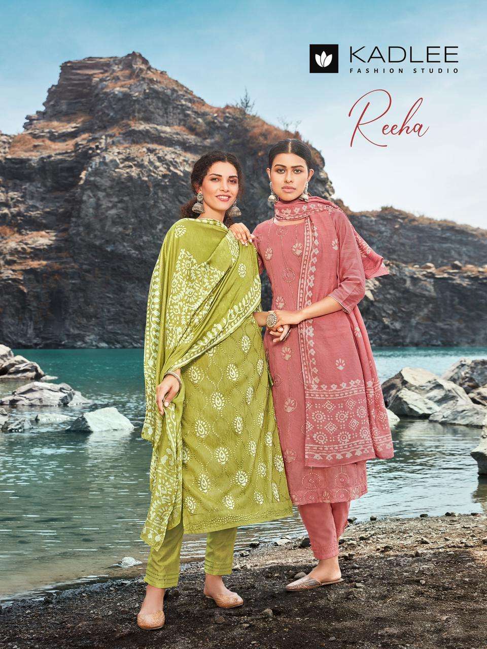 REEHA BY KADLEE 7001 TO 7005 SERIES EMBROIDERED CHANDERI DRESSES