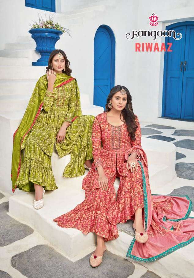 RIWAAZ BY RANGOON 3571 TO 3574 SERIES MUSLIN DRESSES