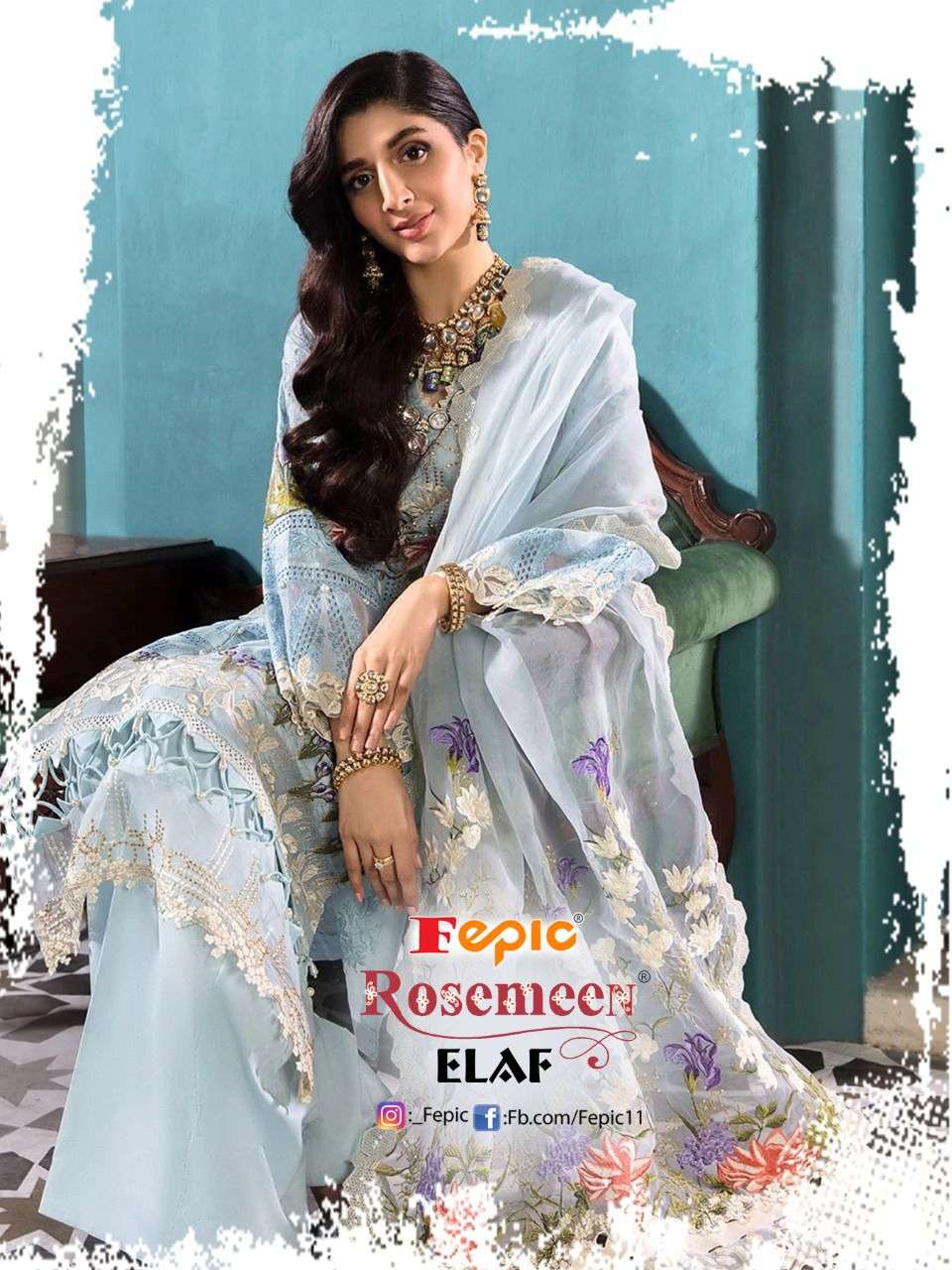 ROSEMEEN ELAF BY FEPIC 46016 TO 46020 SERIES DESIGNER COTTON EMBROIDERED DRESSES