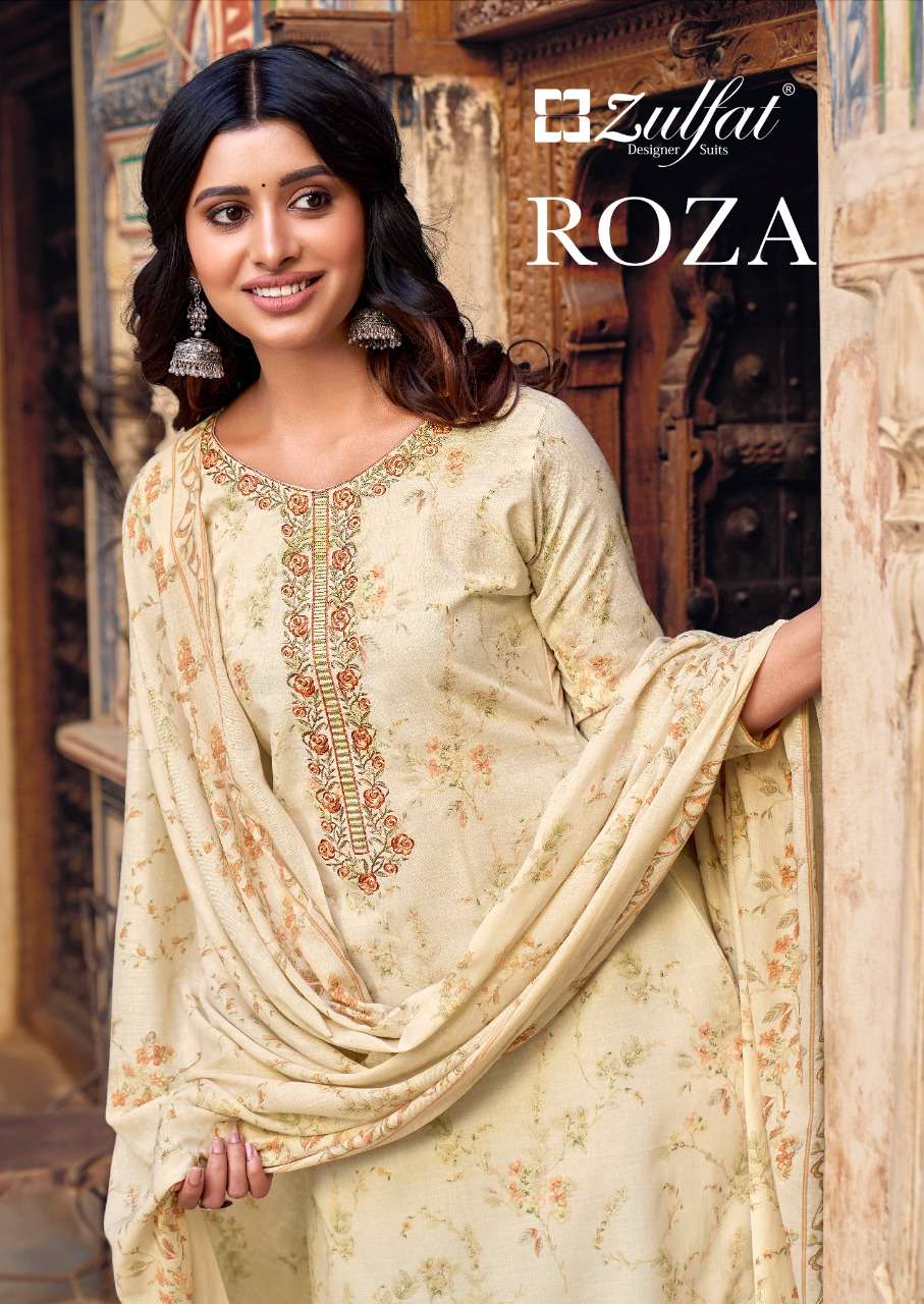 ROZA BY ZULFAT 408-001 TO 408-010 SERIES DESIGNER COTTON DRESSES