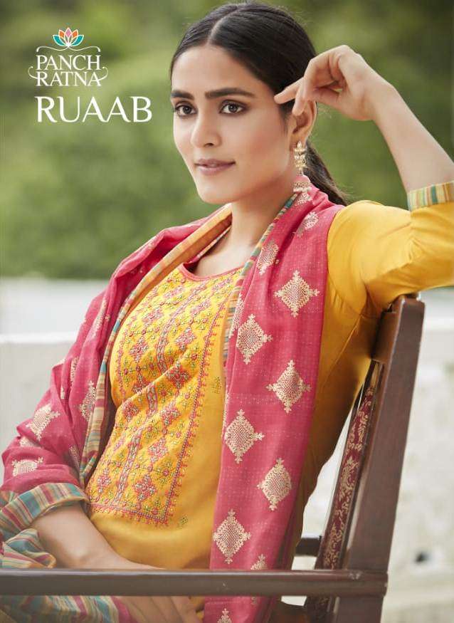 RUAAB BY PANCH RATNA 11331 TO 11335 SERIES DESIGNER COTTON DRESSES