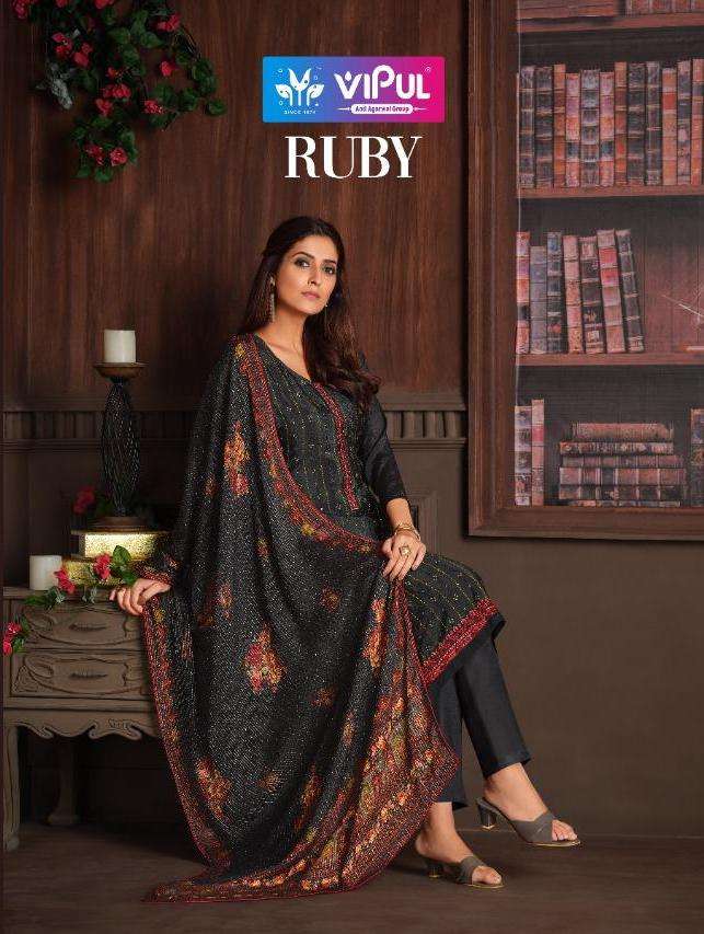 RUBY BY VIPUL 4781 TO 4786 SERIES DESIGNER CHINNON DRESSES