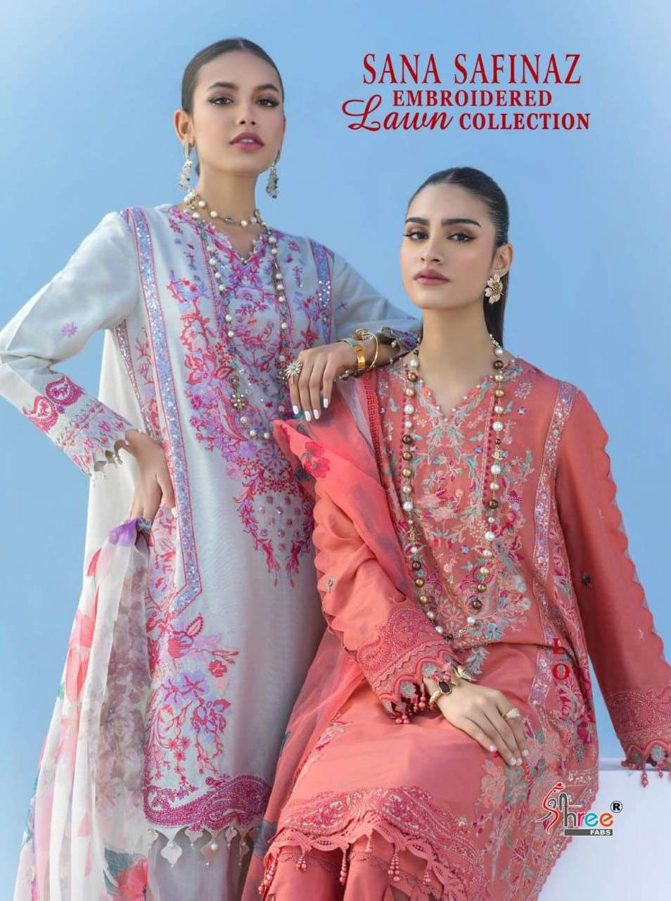 SANA SAFINAZ EMBROIDERED LAWN COLLECTION BY SHREE FABS 2067 TO 2072 SERIES LAWN DRESSES