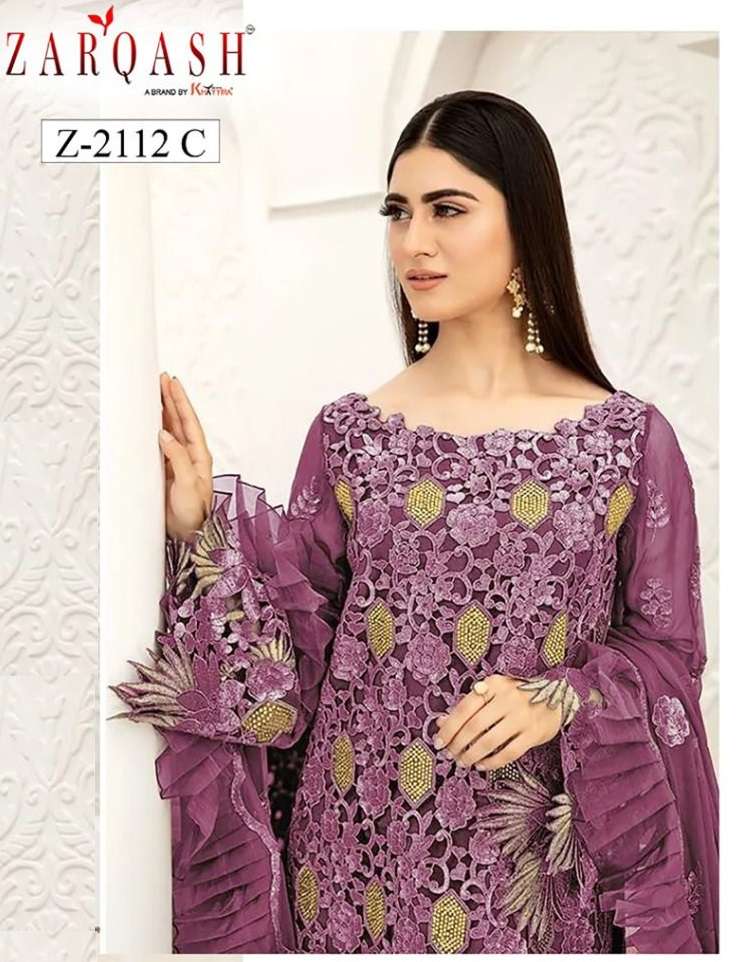 SANA SAFINAZ VOL-2 BY ZARQASH Z-2112-A TO Z-2112-D SERIES BUTTERFLY NET DRESSES