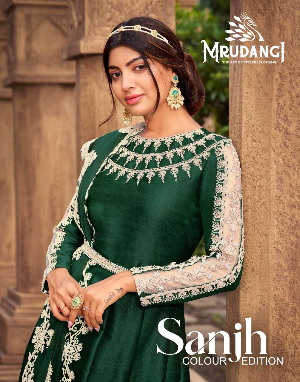 SANJH 2023 COLOUR EDITON BY MRUDANGI 2023-A TO 2023-D SERIES SILK DRESSES