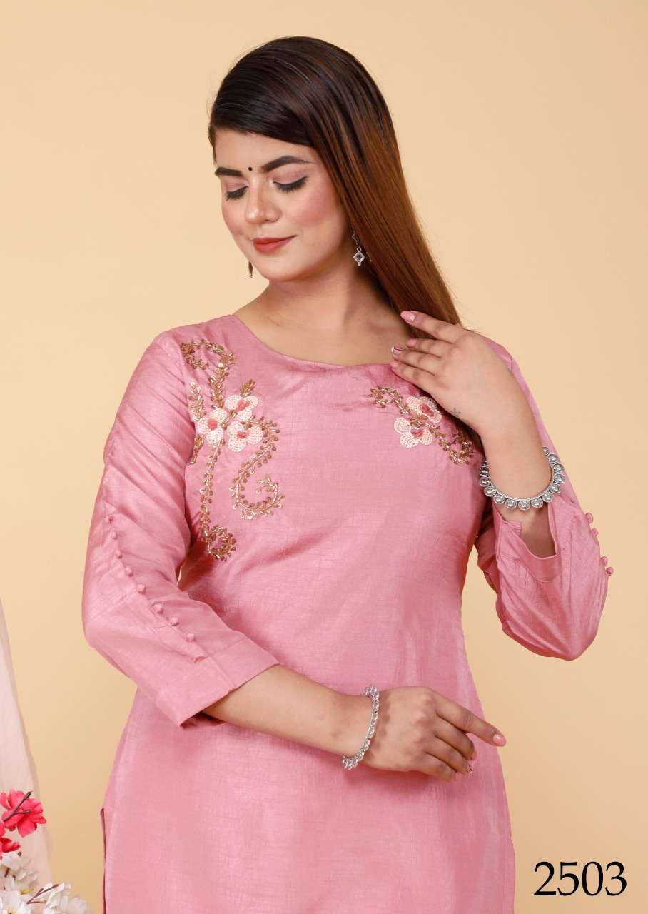 SHALVI BY STYLISHTA 2501 TO 2504 SERIES DESIGNER SILK KURTIS