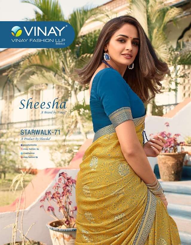 SHEESHA STARWALK VOL-71 BY VINAY FASHION 24991 TO 25005 SERIES GEORGETTE SILK SAREES