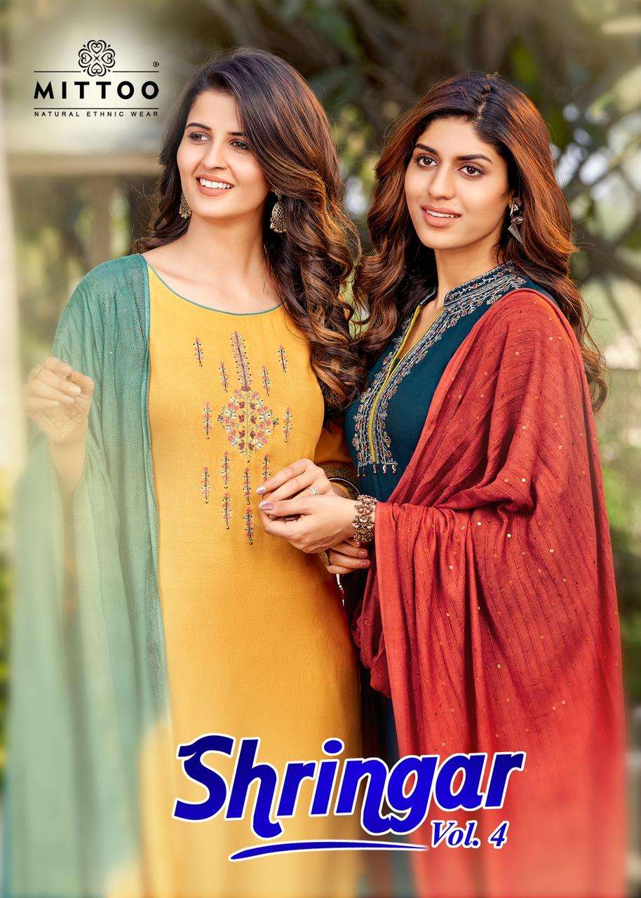 SHRINGAR VOL-4 BY MITTOO 4019 TO 4024 SERIES DESIGNER RAYON VISCOSE DRESSES