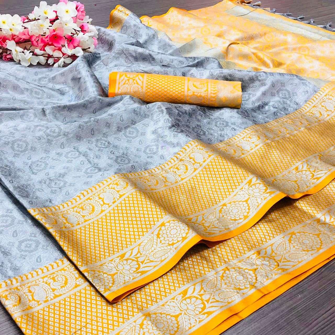 SONATA FLOWERS BY ASLIWHOLESALE 101 TO 105 SERIES DESIGNER COTTON SILK SAREES