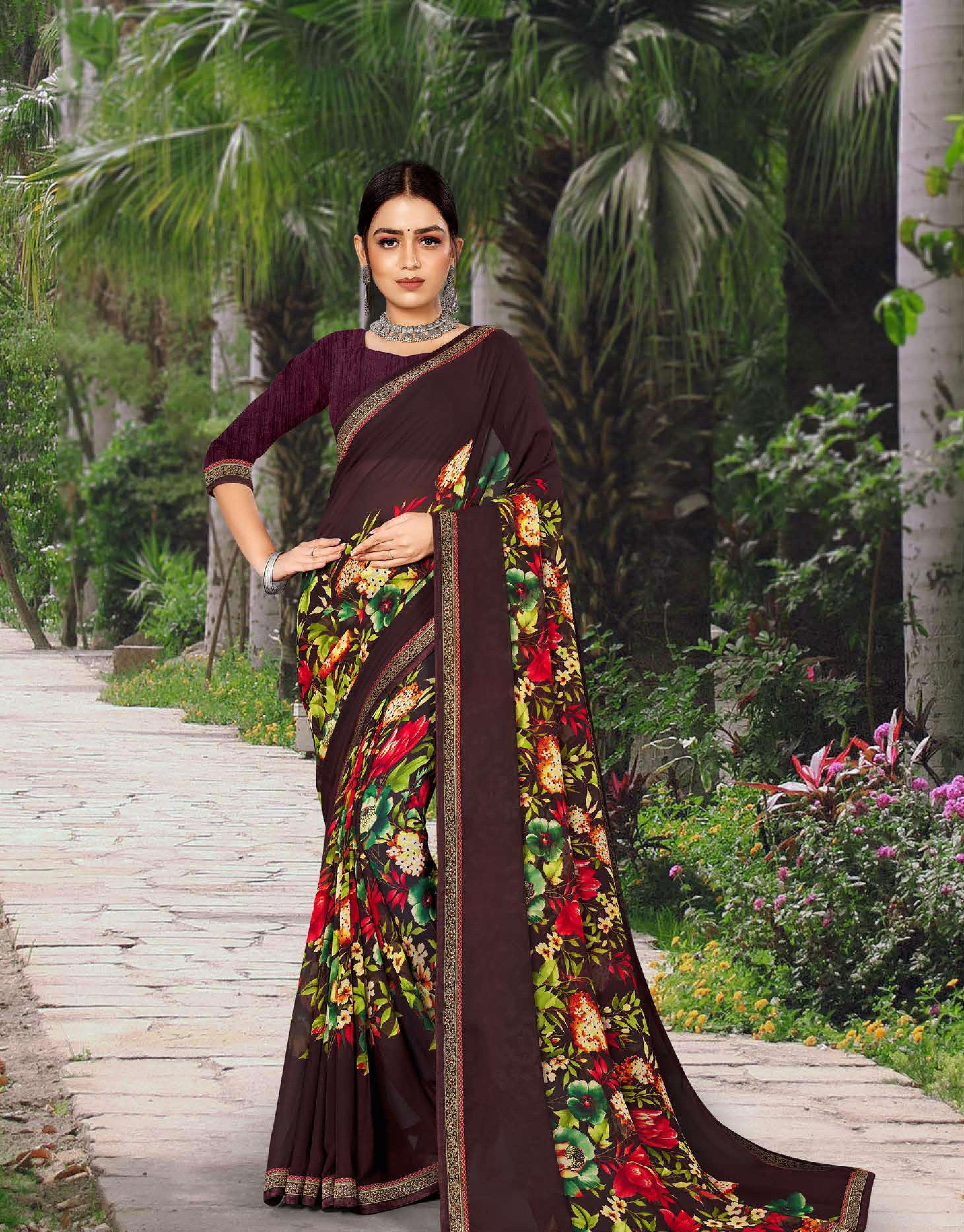 SR-103 BY ASLIWHOLESALE 1001 TO 1008 SERIES MAZZAR GEORGETTE SAREES