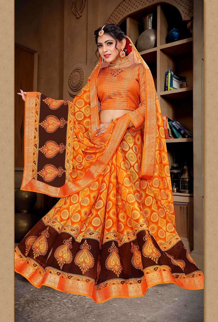 SR-114 BY ASLIWHOLESALE 1001 TO 1008 SERIES CHIFFON CUT BRASSO SAREES