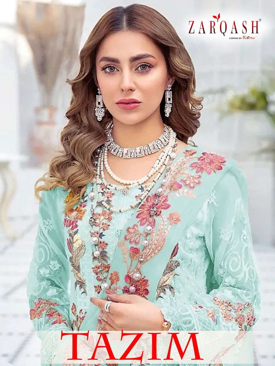 TAZIM BY ZARQASH Z-2117-A TO Z-2117-E SERIES FAUX GEORGETTE DRESSES