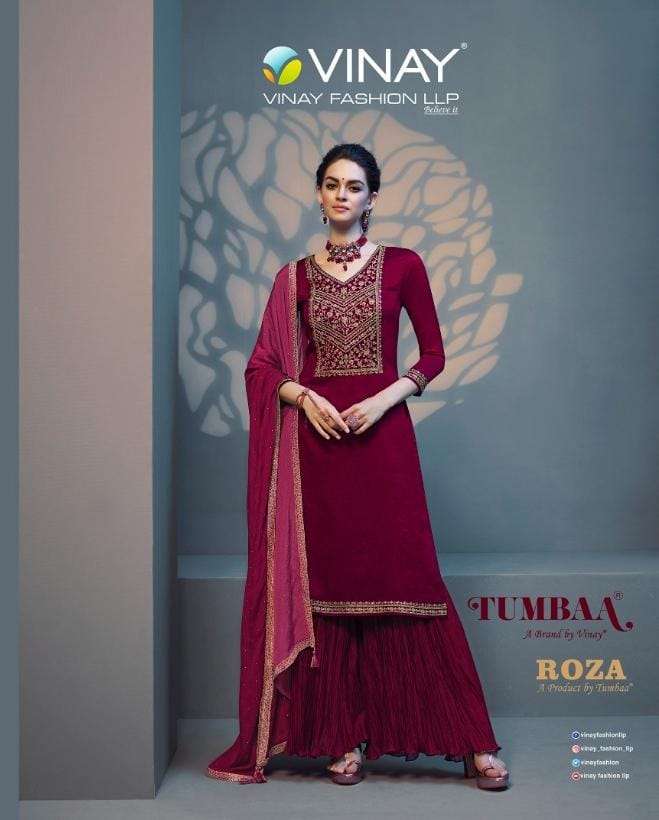 TUMBAA ROZA BY VINAY FASHION 40021 TO 40027 SERIES SILK GEORGETTE DRESSES