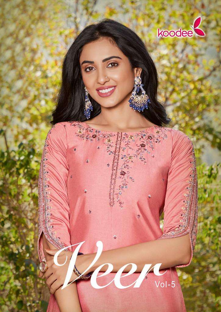 VEER VOL-5 BY KOODEE 6067 TO 6070 SERIES VISCOSE KURTIS