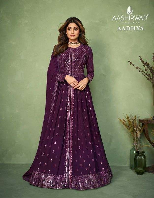 AADHYA BY AASHIRWAD CREATION 9160 TO 9164 SERIES DESIGNER GEORGETTE DRESSES