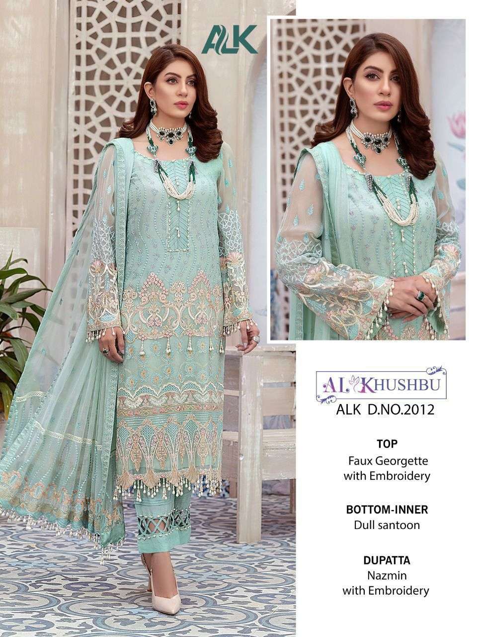 ALK 2012 HIT DESIGN BY AL KHUSHBU GEORGETTE EMBROIDERED DRESSES