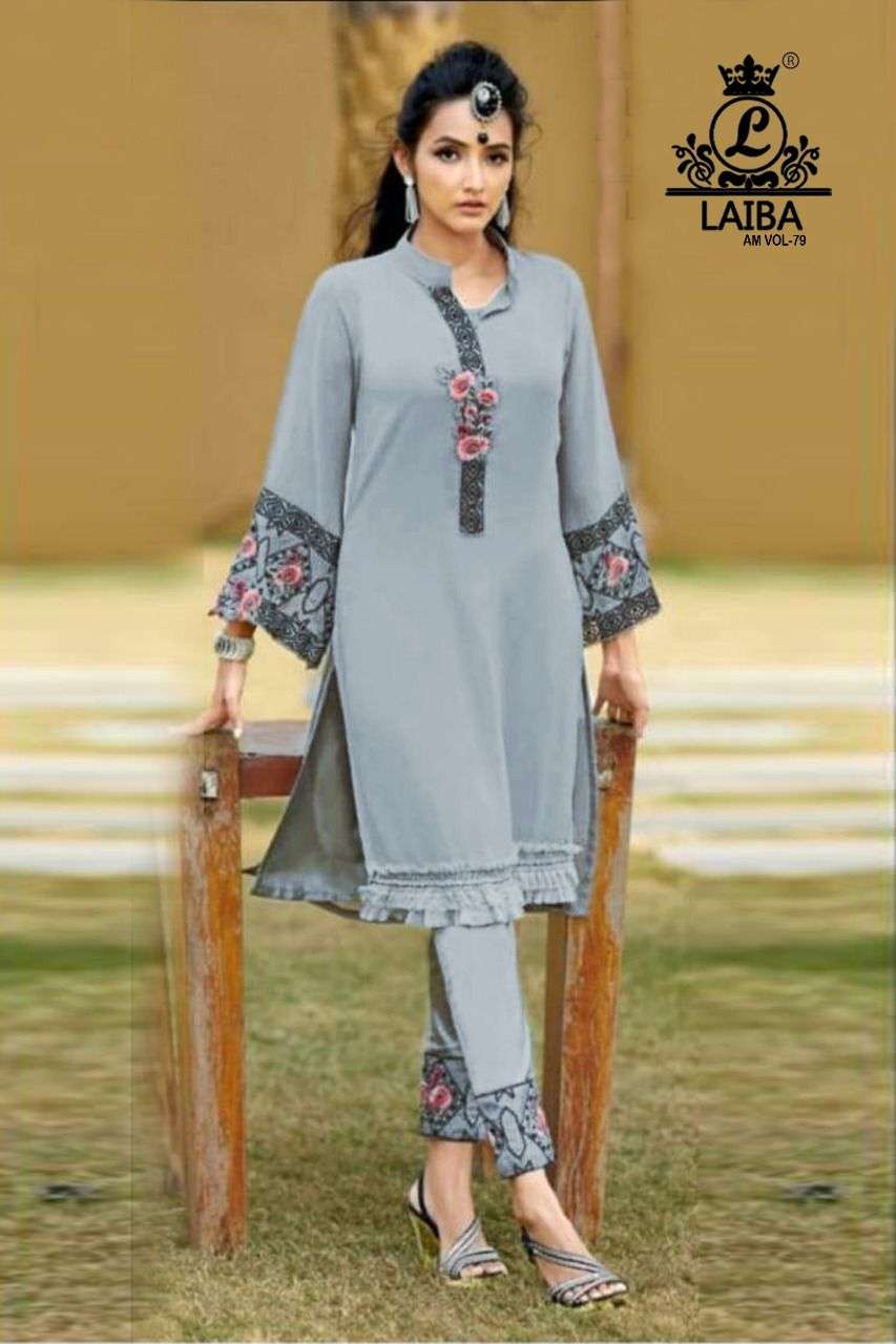 AM VOL-79 HIT DESIGN BY LAIBA DESIGNER PURE GEORGETTE TUNIC WITH PANT