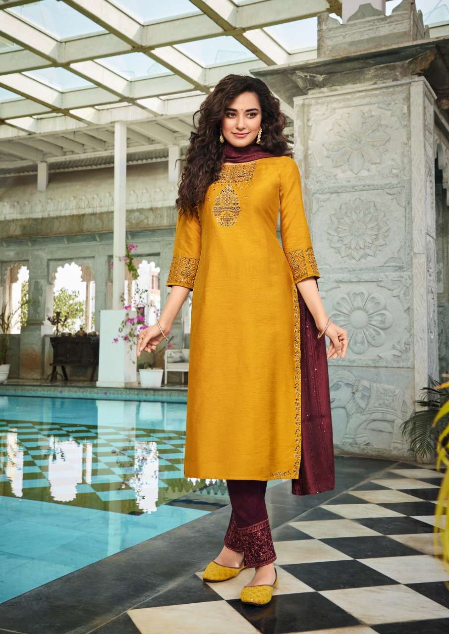 ATRANGI VOL-1 BY KAASBEE 1001 TO 1006 SERIES DESIGNER CHINON DRESSES