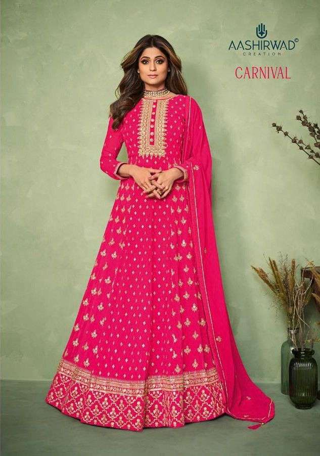 CARNIVAL BY AASHIRWAD CREATION 9185 TO 9189 SERIES DESIGNER GEORGETTE DRESSES