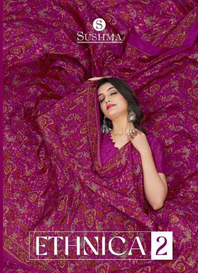 ETHNICA VOL-2 BY SUSHMA FASHIONS 42001 A-B TO 42006 A-B SERIES DESIGNER CRAPE SAREES