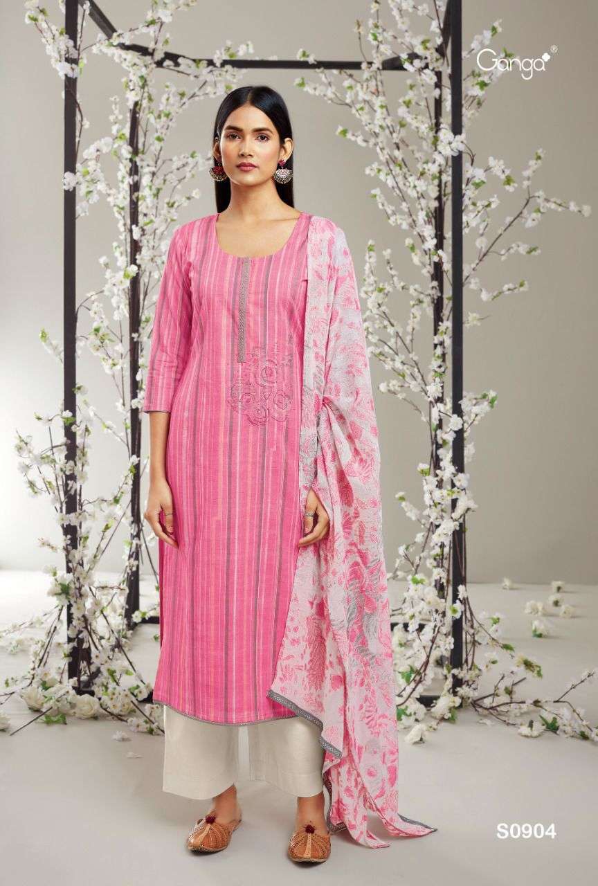 EVELEEN-904 BY GANGA FASHIONS DESIGNER COTTON DRESSES