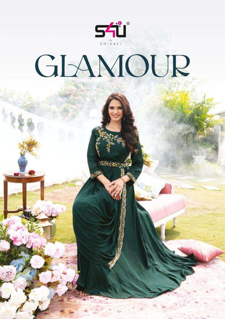 GLAMOUR BY S4U 101 TO 105 SERIES DESIGNER STYLISH GEORGETTE GOWNS