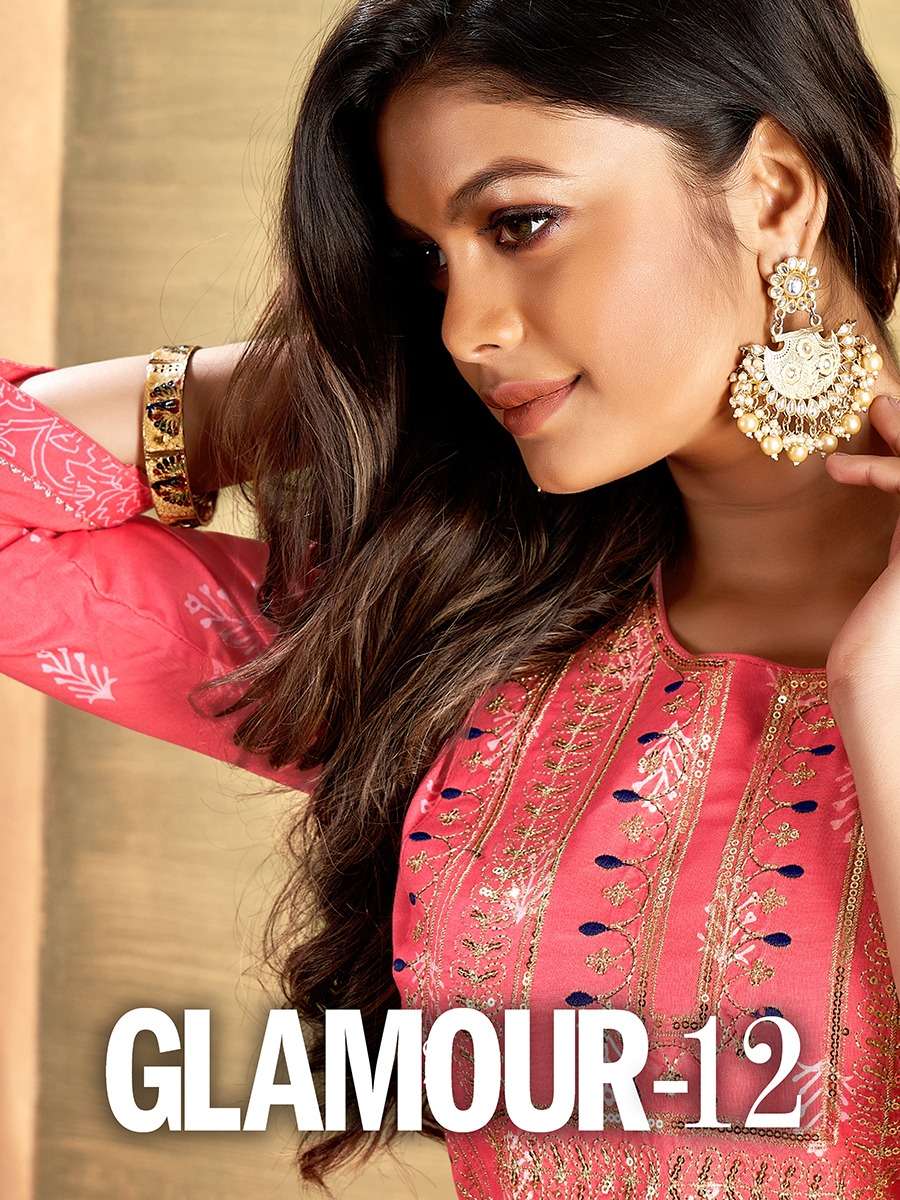 GLAMOUR VOL-12 BY BANWERY 1001 TO 1004 SERIES RAYON KURTIS