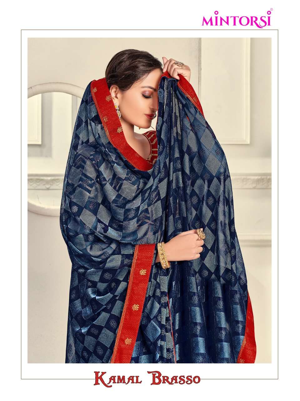 KAMAL BRASSO BY MINTORSI 27271 TO 27278 SERIES DESIGNER CHIFFON SAREES