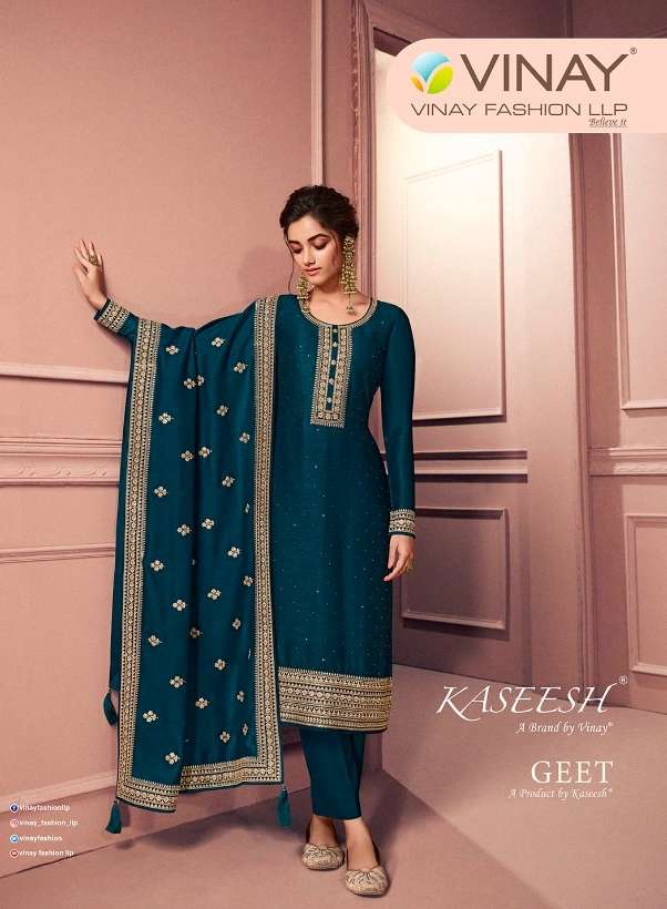 KASEESH GEET BY VINAY FASHION 60091 TO 60098 SERIES SILK GEORGETTE DRESSES