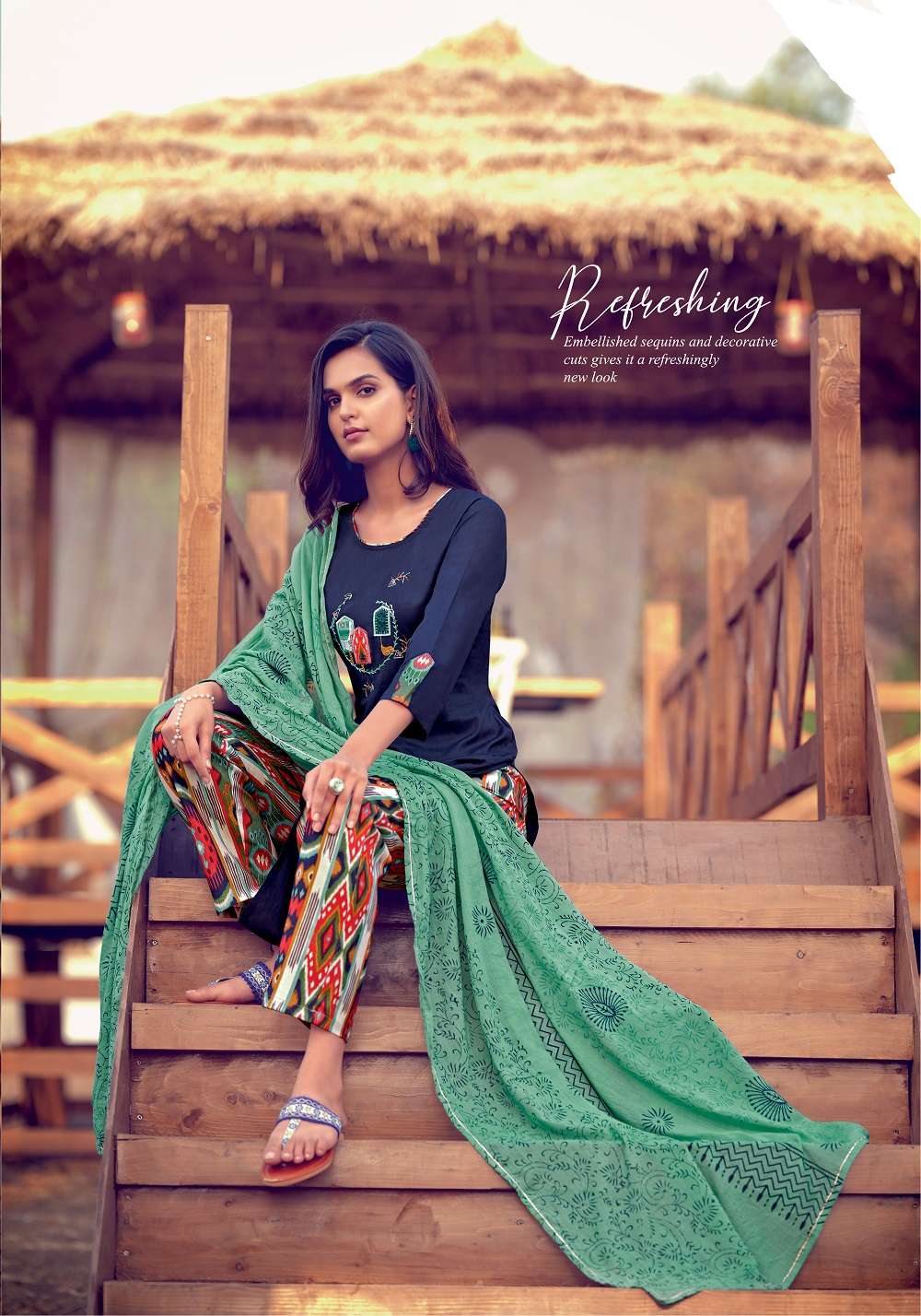 KASHIDA BY KIANA 3001 TO 3008 SERIES PURE COTTON EMBROIDERED DRESSES