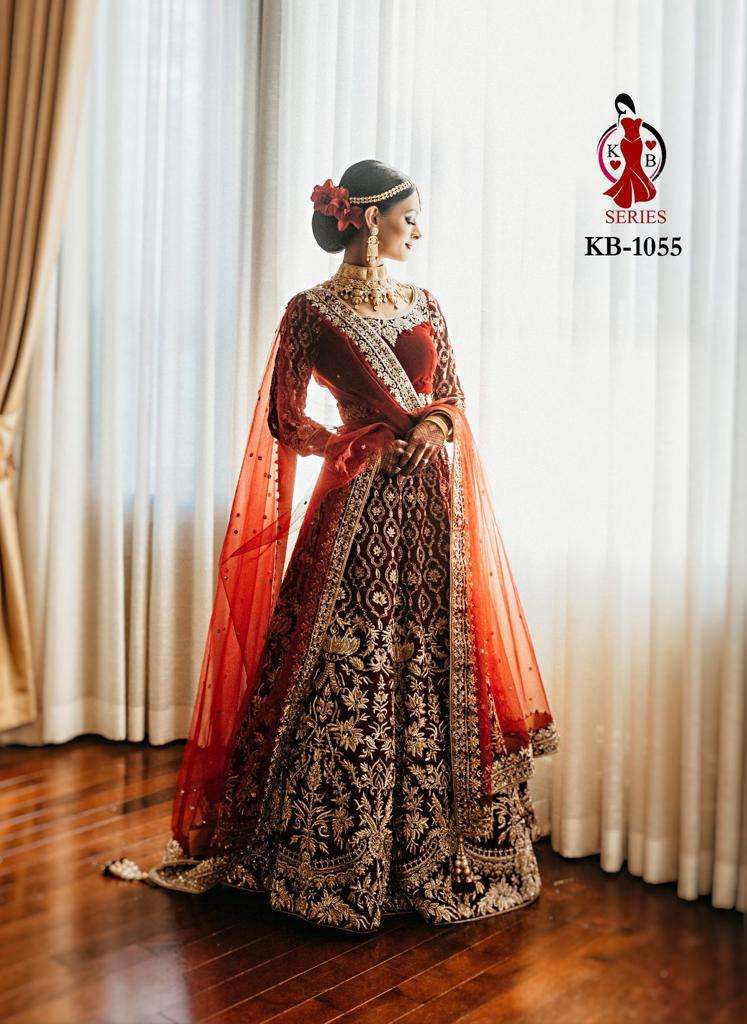 KB-1055 BY SENHORA HEAVY DESIGNER 9000 VELVET BRIDAL LEHENGA