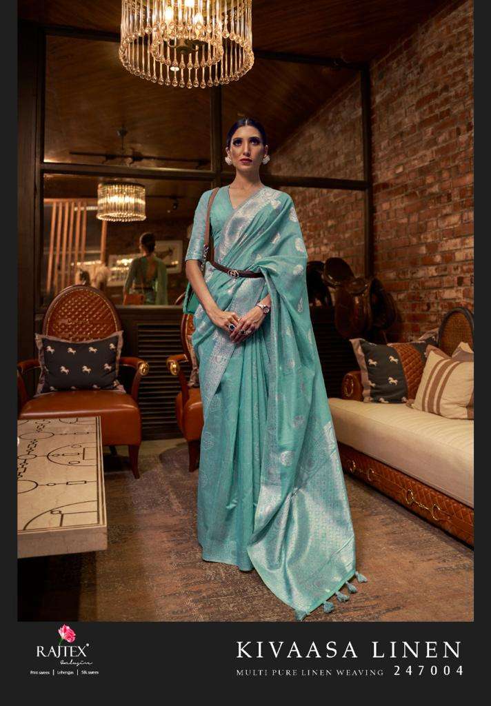 KIVAASA LINEN BY RAJTEX 247001 TO 247006 SERIES PURE LINEN SAREES