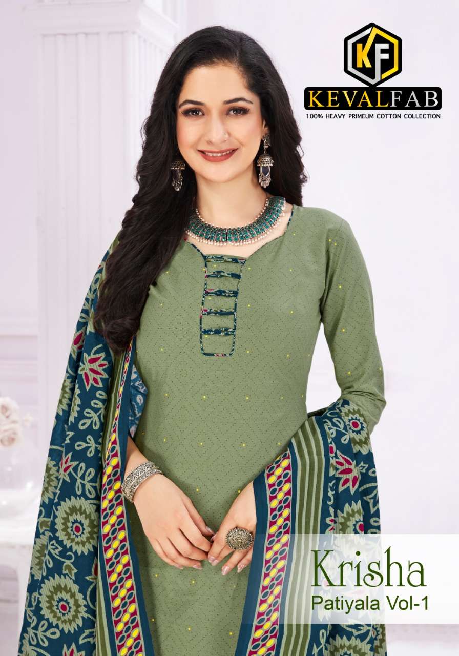 KRISHA VOL-1 BY KEVAL FAB 1001 TO 1006 SERIES COTTON PRINTED DRESSES