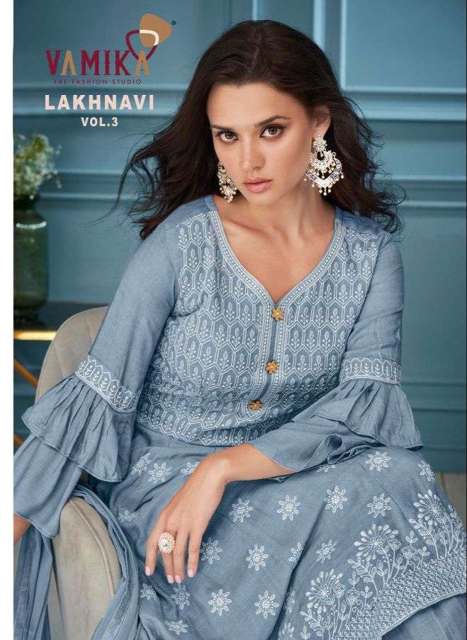 LAKHNAVI VOL-3 BY VAMIKA DESIGNER EMBROIDERED READYMADE DRESSES