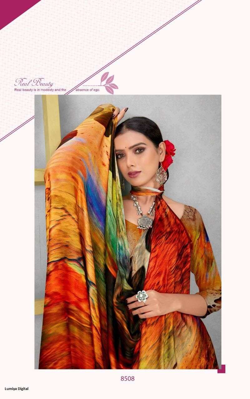 LUMIYA DIGITAL BY ASLIWHOLESALE DESIGNER SATIN GEORGETTE PRINTED SAREES